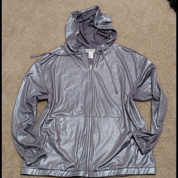 H&M Coachella Metallic Silver Jacket Size Medium - Picture 1 of 4